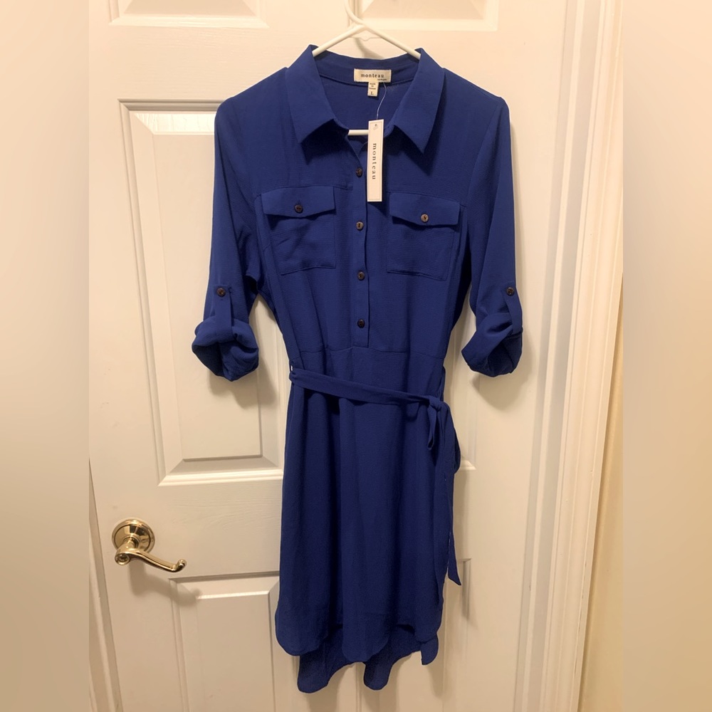 NWT Monteau Royal Blue Dress Large